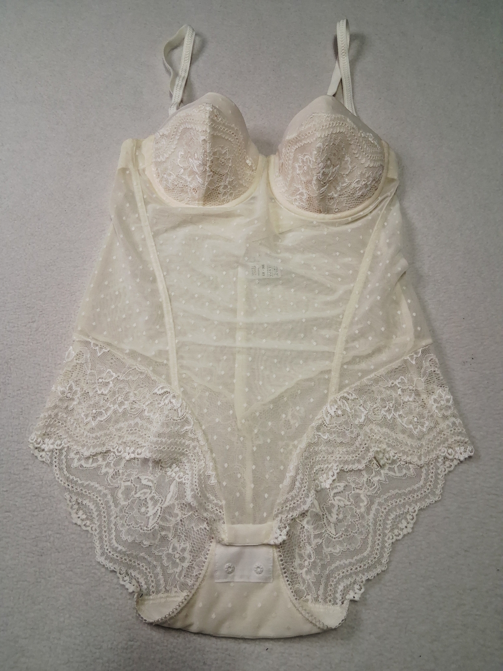Marks & Spencer Cream Lace and Mesh Bodysuit - Picture 2 of 8